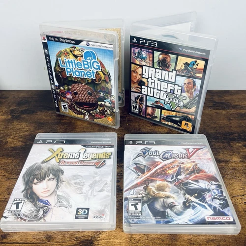 PS3 Game Lot x 4 CIB - Dynasty Warriors 7, Soul Calibur V, Grand Theft Auto V