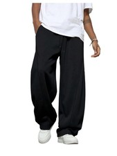 Men's Wide Leg Sweatpants Baggy Double Waisted Streetwear Track Sweat Pants J...