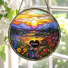Memorial Stained Glass Suncatcher Sympathy Gift, Loss Of Mom Family Ornament
