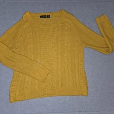 Jennifer Lauren Women's Sweater Size 3x Fits Like L/XL Cotton,Acrylic Mustard