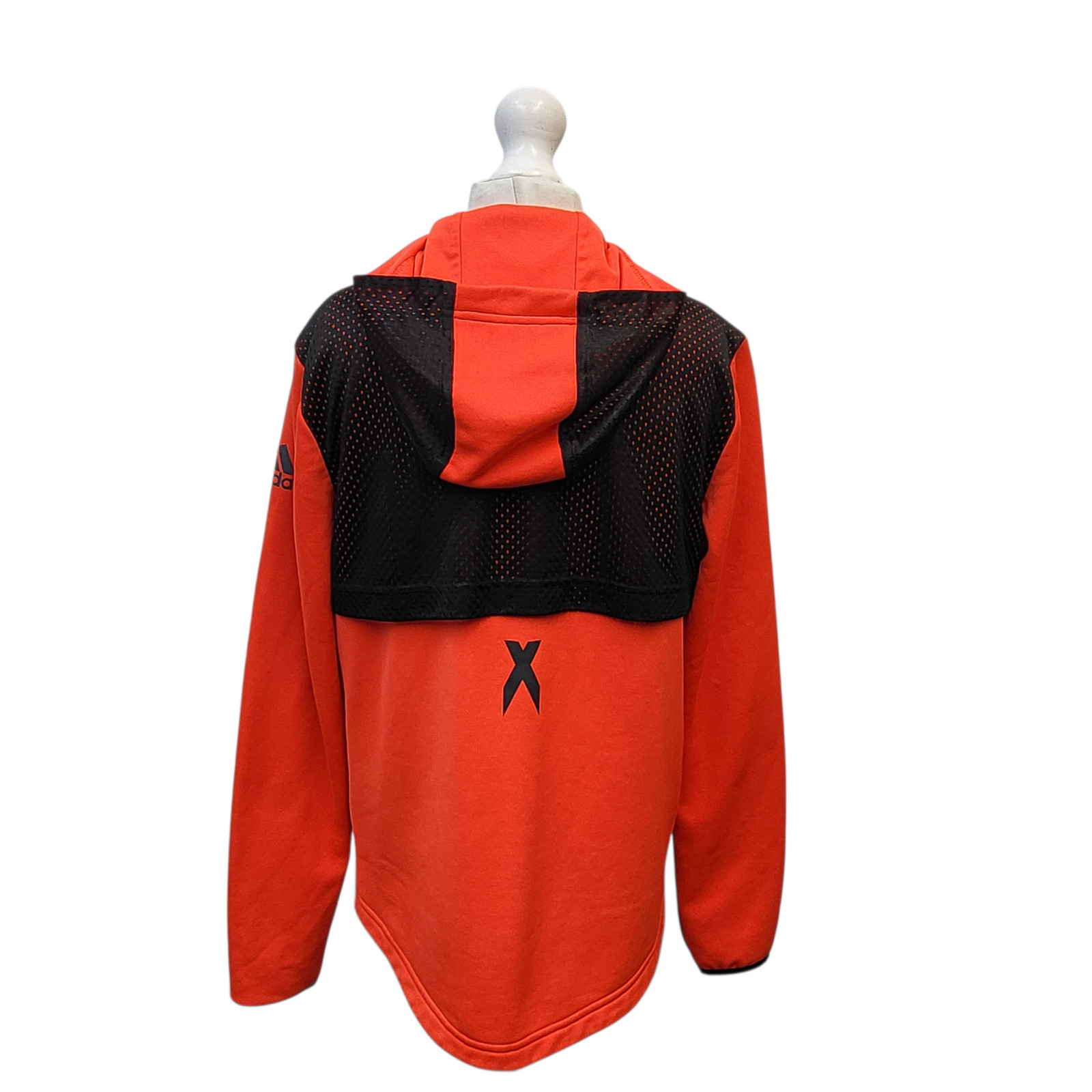 Adidas Orange Black Hooded Tracksuit Top UK Boys Age 13-14 Years M752 image 4