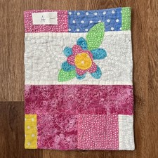 Handmade  Book Sleeve, Book Cover.  Book Holder, Made From  A Up, Cycled Quilt