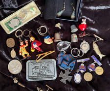 Job Lot Jewellery Badges Keyrings Medals Pendants