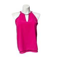 Guess New York Women’s Large Shirt Pink Sleeveless Stylish Trendy Top