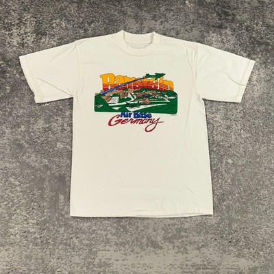 Vintage Ramstein Air Base Shirt Mens Medium Off White 80s Single Stitch Germany