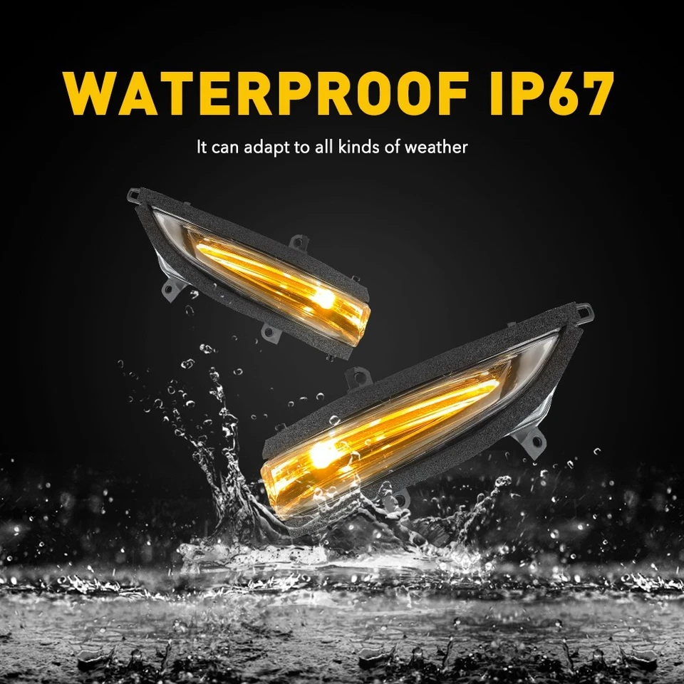 Pair For Lexus GX460 LX570 2010-2023 Clear Lens Amber Mirror Turn Signal Light - Image 4 of 4