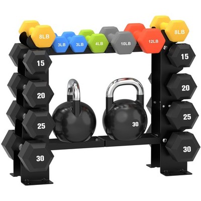 DERACY Dumbbell Rack Stand Only, 5 Tier Black Dumbbell Stand Home Gym, Heavy