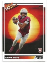 2024 Panini Score Jordan Travis Hot Rookies Rookie Card. rookie card picture