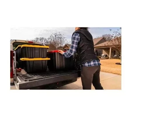 27 Gallon Snap Lid Plastic Storage Bin Container, Black with Red Lid - FREE SHIP - Picture 5 of 7