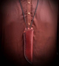 Custom Handmade Fixed blade Cow Leather Sheath / Holster / NECK STRAP 611x