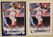 (2) Brandon Marsh 2022 Topps Series 1 RC #234 SP Blue Parallel & Base LA Angels