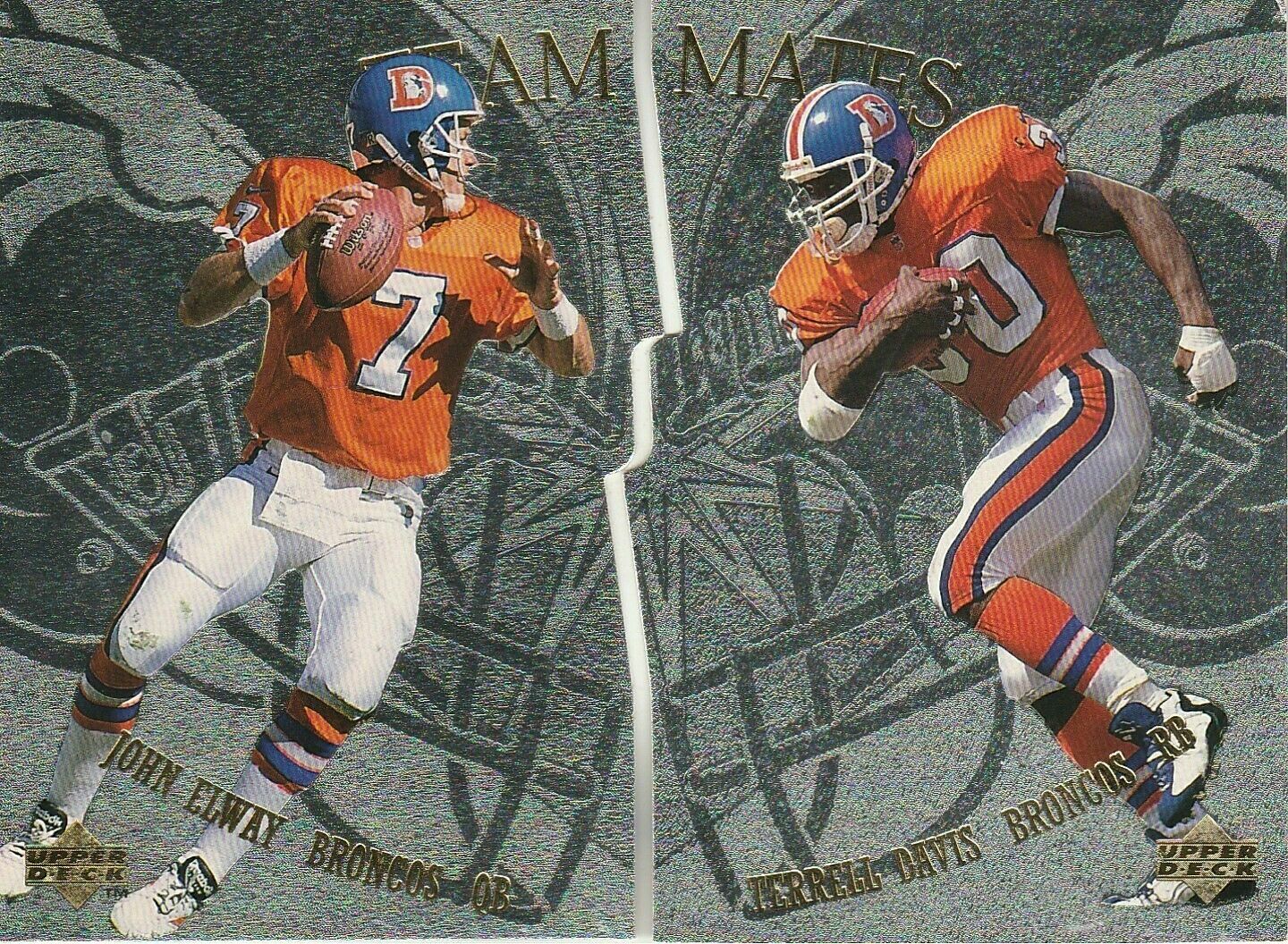 1997 Upper Deck Team Mates John Elway/Terrell Davis (2 Card Set) Broncos!