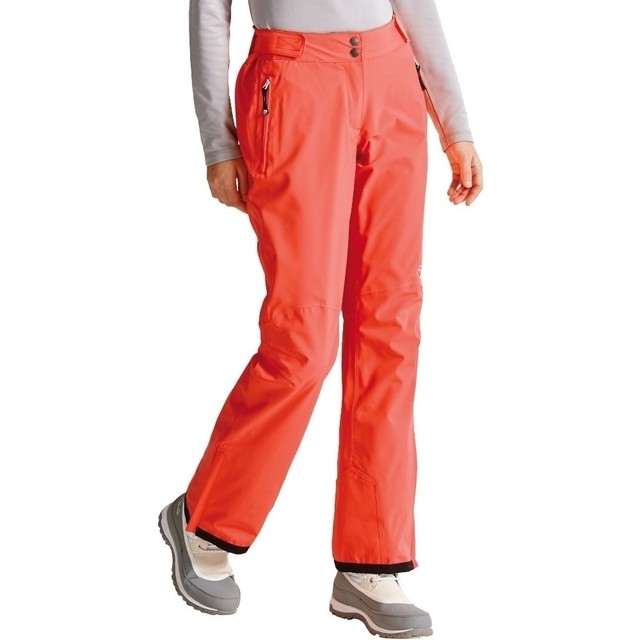 Womens DARE2B STAND II FOR FIERY CORAL ORANGE Stretch Ski Pants SHORT