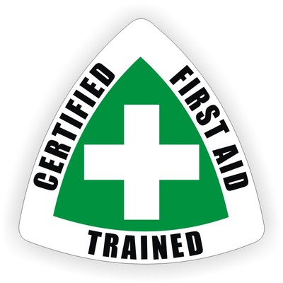 Certified First Aid Trained Hard Hat Sticker |  Safety Helmet Decal | EMT Rescue