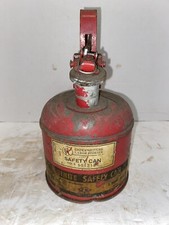 Vintage Justrite One Quart Red Safety Can Underwriters Laboratories