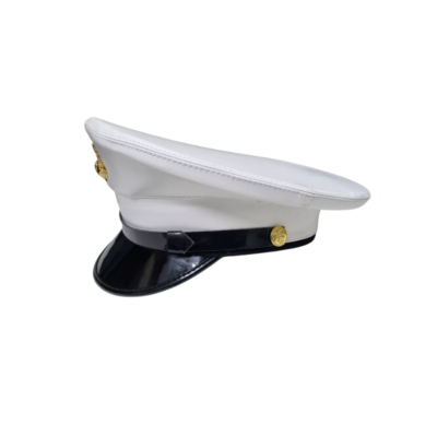 USMC Marine Corps Dress Blue Enlisted Vinyl Service White Dress Cap Hat |  eBay