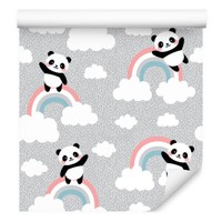 10M Vlies Tapeten Rollen Kinderzimmer Pandas Himmel Wolken Regenbogen Xxl 2018