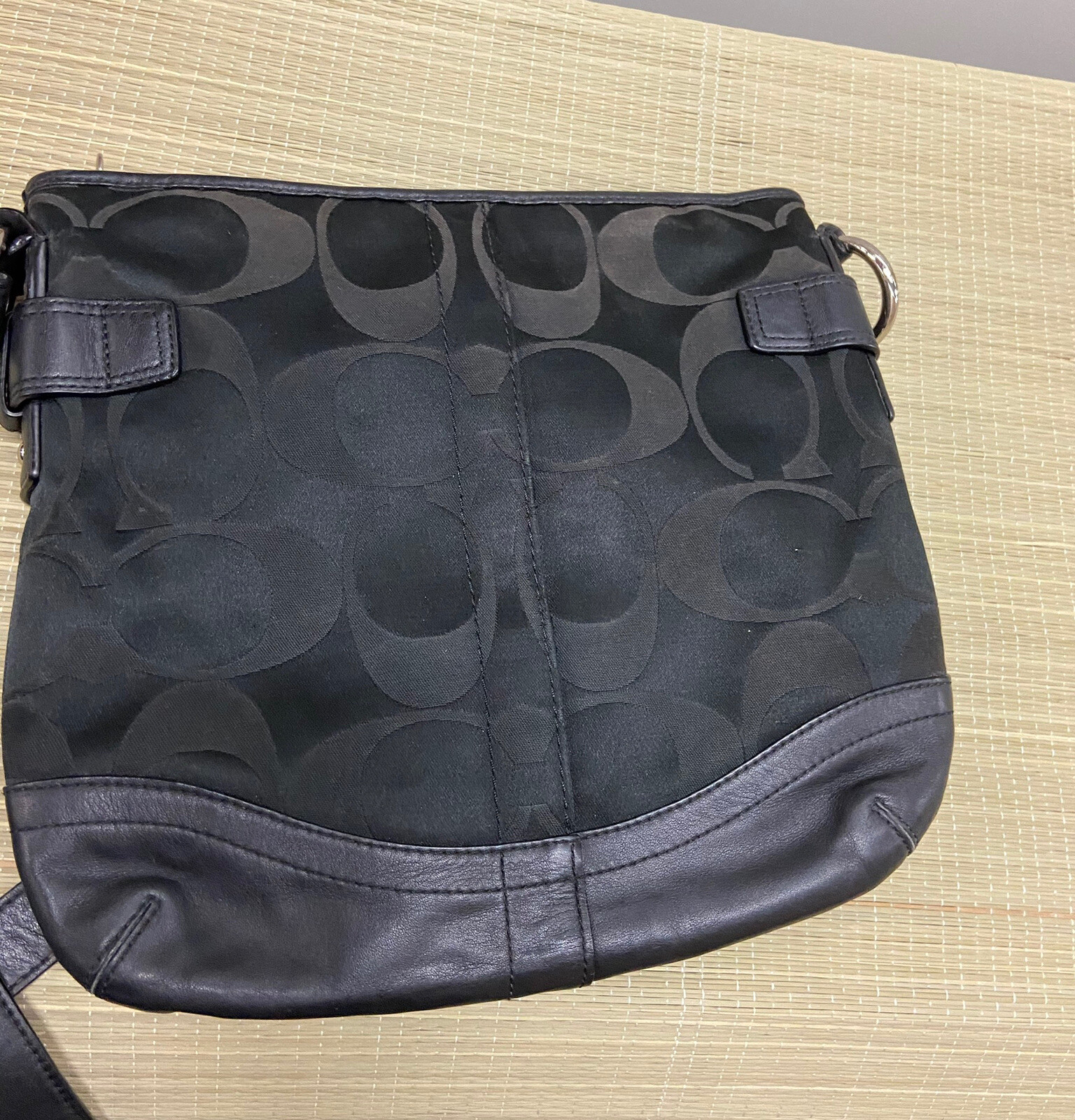 COACH Handbag Crossbody Black Leather Chain Detail Ex… Gem