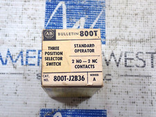 Allen Bradley 800T-J2B36 3 Postion Selector Switch Ser A 2NO 2NC