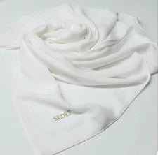 Elegant White Medina Silk Scarf / Hijab / Women's headdress / Shawl