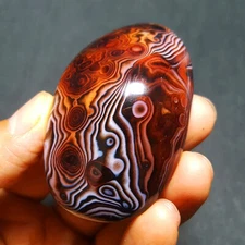 HOT80G Natural Polished Banded Agate Crystal Madagascar 5897+