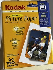 Kodak premium inkjet picture paper 4"x6" Heavy weight high Gloss 100 Sheets