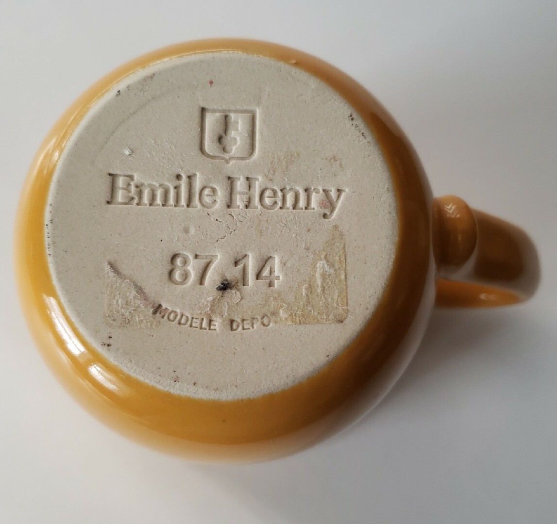 2 Emile Henry Yellow 13 Oz Mugs 8714 Set Lot Made in France eBay