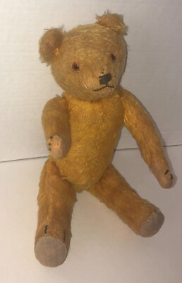 Adorable 1920s Antique Gold Mohair Teddy Bear 12 in from English