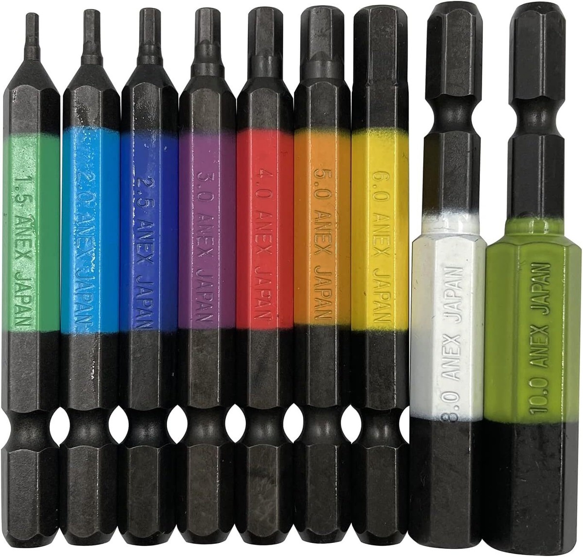 ANEX Color Bit Hex Wrench Single Head 65mm with Storage Set