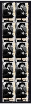 Robert Mitchum Hollywood Strip Of 10 Mint Stamps 1