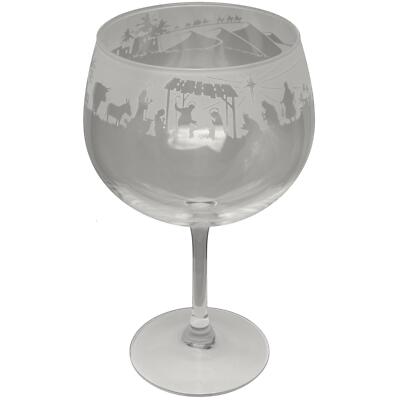 Gravur Gin Glas Krippe Ballon Copa Glas Weihnachten Glaswaren Geschenk Animo