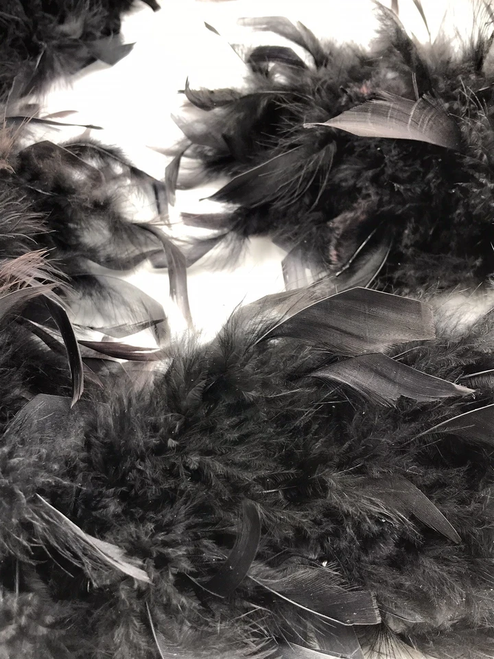 Lote De Colección Boa De Plumas Y Hawaiano Lei Lay - Disfraz Negro Drag Dress Up Foto 4 de 4