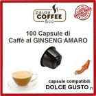 100 capsule cialde CAFFE' al GINSENG AMARO compatibile Nescafè DOLCE GUSTO