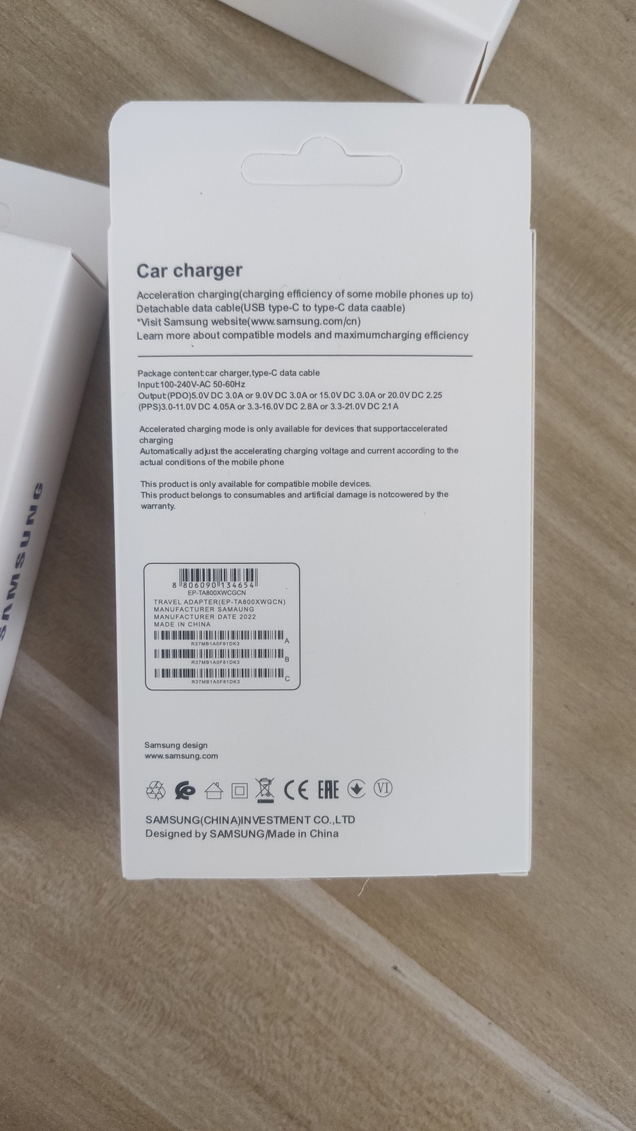 Samsung 25W Car Fast Charge Charger for Galaxy S20/S21/S22 (With 3ft