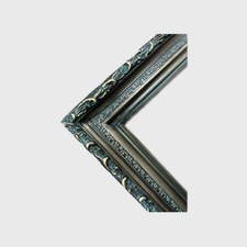 12 x 18 In Stock-Vintage style Black wood picture frame with compo ornate trim.