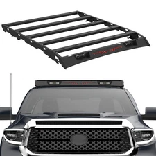 Black Steel Roof Rack Cargo Carrier w/ LED Light For Toyota Tundra 2014-2021