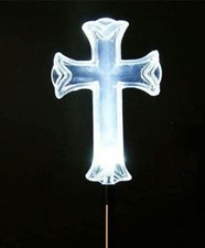 One Solar LED Cross Light, Garden Decor Stake Yard White LED Landscape Light