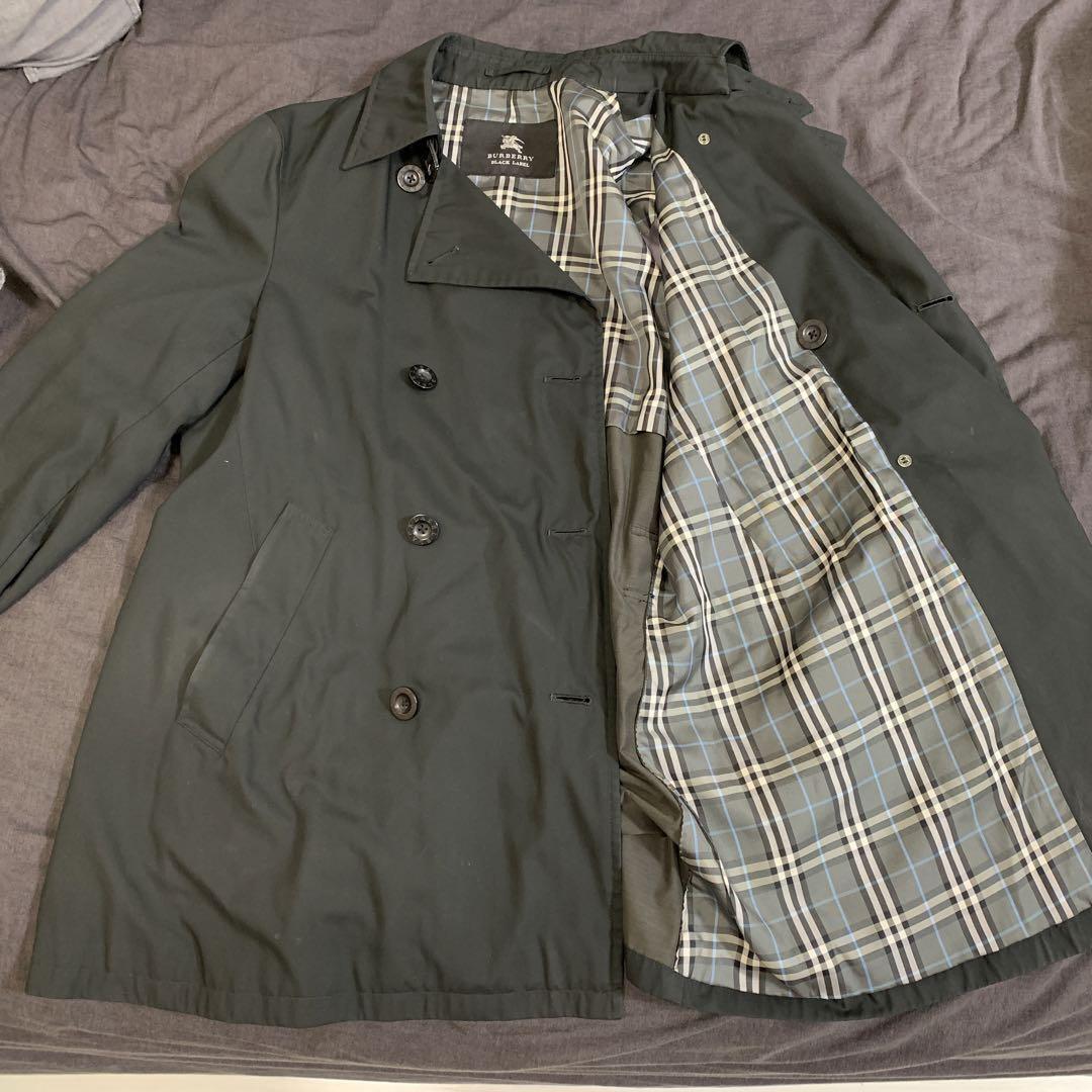 Burberry Black Label Trench Coat Nova Check Pattern Black Polyester Size L Men thumbnail 17