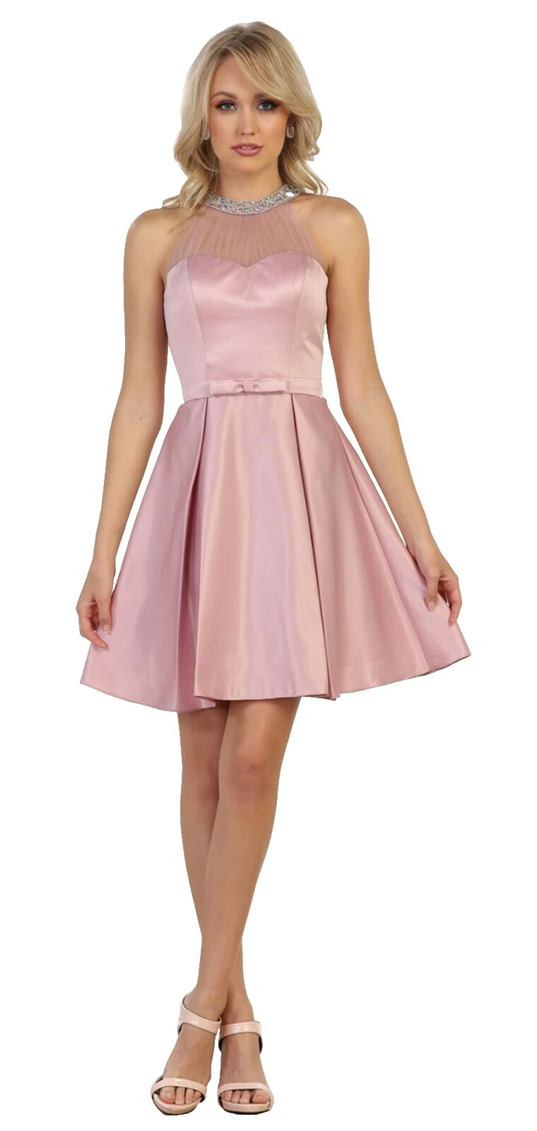 Атласные многоцветные платья для подружки невесты