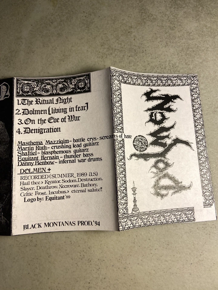 Dolmen On The Eve of War Demo cassette tape double cover Insert Absu - Image 2 of 4