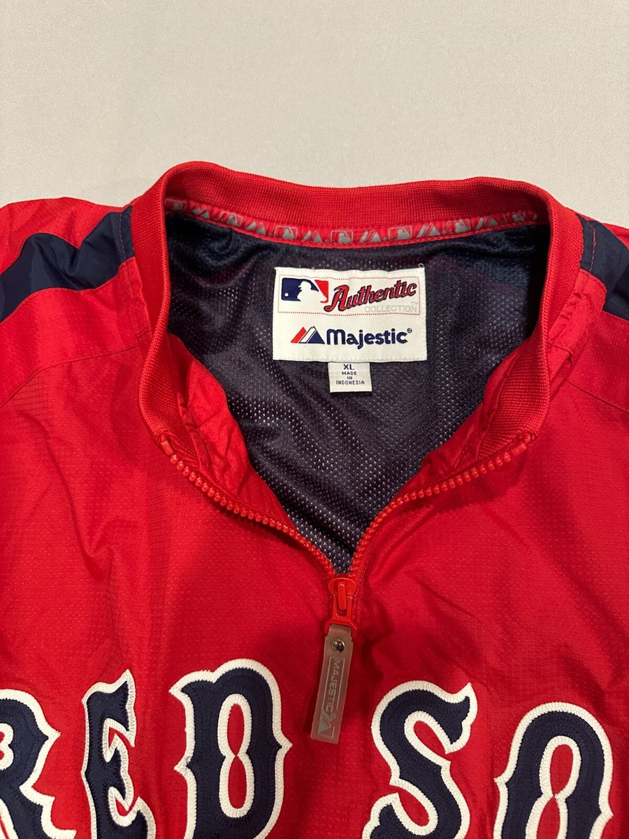 Majestic Red Boston Red Sox 1/4 Zip Jacket Adult X-Large | eBay