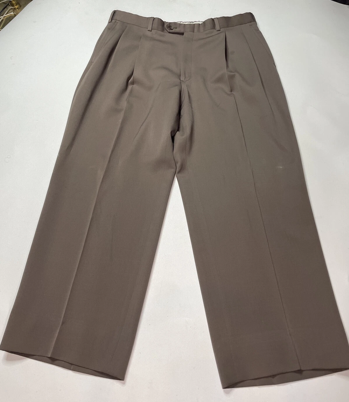 Pantaloni eleganti vintage Burberry’s uomo 36 x 27 5 marroni firmati Saks pantaloni
