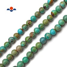 Natural Turquoise Smooth Round Beads Size 8mm 15.5" Strand 8mm 