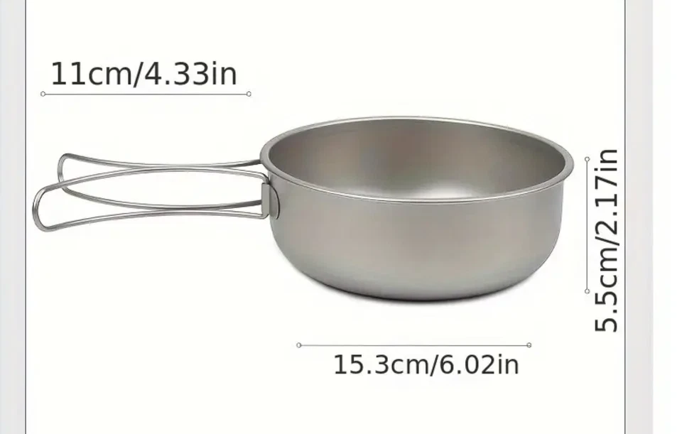 Hwzbben Pure Titanium Frying Pan - Lightweight, Portable & Durable For Camping - Image 2 of 4