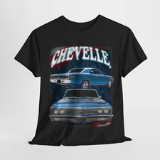 Blue 1967 Chevelle Unisex Heavy Cotton Tee T Shirt muscle car Great Gift
