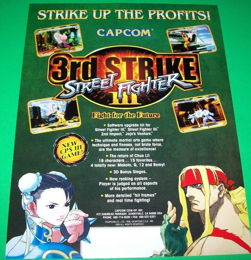 【即購入ok】「ストリートファイターIII 3rd STRIKE 」ポスター Street Fighter III 3rd Strike Arcade Glossy Promo Ad Poster
