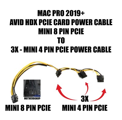 AVID HDX PCIE Card Power Cable | MAC PRO 2019+| Pro Tools HD HDX