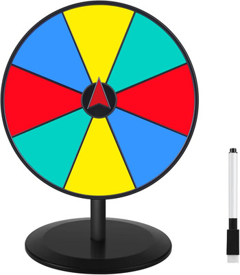 Prize Wheel 8 INCH Tabletop Roulette Wheel of Fortune Spin with Dry Erase Marker