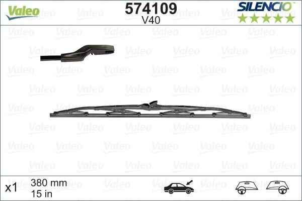 Valeo 574109 Wischblatt Hinten Links Rechts FüR Alfa Romeo Austin BMW Daihatsu-image