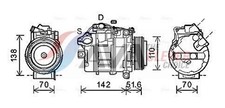 AVA Clever Choice Kompressor Klimaanlage BWAK427 12V für BMW 3er E92 Touring E91